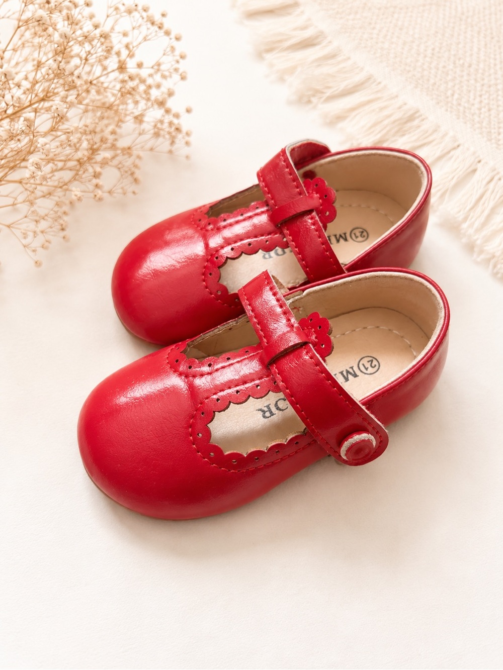 Classic Red Mary Jane Kids Shoes - Unbranded